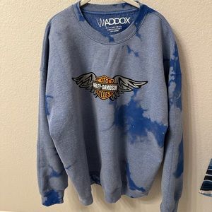 blue tie dye harley sweatshirt